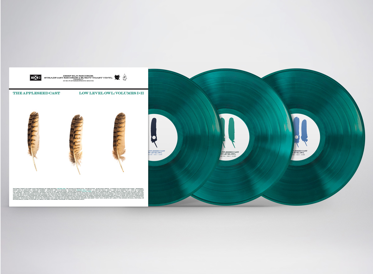(image for) The Appleseed Cast : Low Level Owl 3xLP jungle+teal vinyl combo